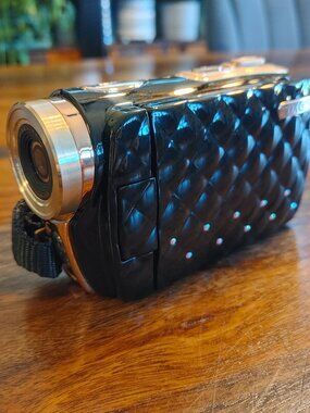 DXG Riviera Luxe Camcorder Black Quilted Rhinestone Clutch Y2K Digital Camera
